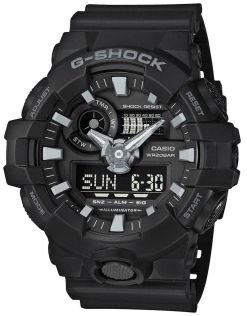 Svart Super Illuminator G-Shock med dobbel tidsvisning | GA-700-1BER