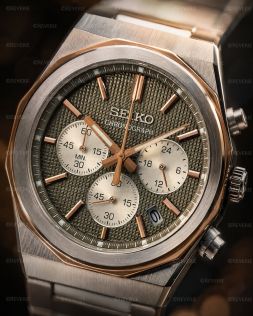 Seiko tofarget herrekronograf i stål med safirglass 40mm 