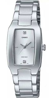 Casio dames rektangulære klokke i sølvfarget Art Deco-stil | LTP-1165PA-7C2EF 