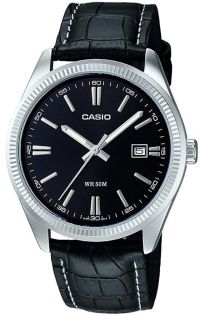 Klassisk Casio dressklokke med lærreim og elegant design | MTP-1302PL-1AVEF 