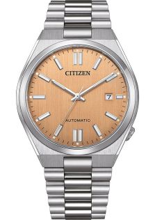Citizen Tsuyosa Automatic herreur i stål med 8210 urverk og laksefarget urskive | NJ0159-86Z