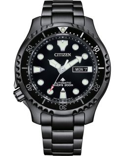 Citizen Promaster automatisk dykkerklokke med ISO-sertifisering | Svart profesjonell dykkerklokke med 200m vanntetthet | NY0145-86EE
