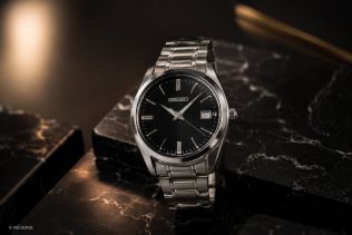 Seiko Mens Sapphire Black Steel 40mm 
