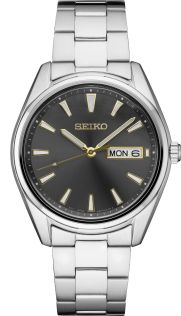 Seiko SPC186P1 Kul herreklokke i stal med gronn urskive