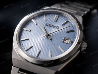 Seiko Mens Light Blue Steel Sapphire 39mm 
