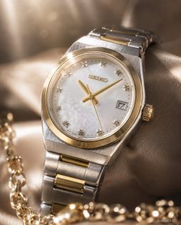 Seiko Ladies Diamonds Sapphire Mother-of-Pearl 34mm 