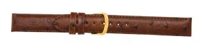 Falkenlund Deluxe Beco Watch Strap Ostrich Calf Leather Brandy 14mm Gold Plated Buckle 207114G 