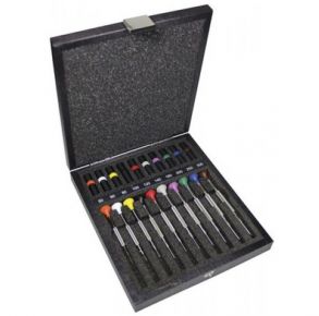 Bergeon 30081-A10 Assortment of Screwdrivers in Wooden Box with Spare Blades Ø 0.5 - 3mm 218396