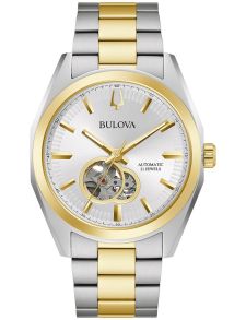 Bulova Surveyor automatisk herreur med synlig urverk og tofarget stållenke | 98A284 