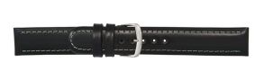 Falkenlund Deluxe Beco Watch Strap Sattelleder Black Calf Leather 22mm Stainless Steel Buckle 616122S 