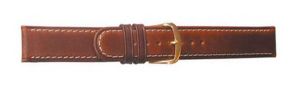 Falkenlund Deluxe Beco Watch Strap Sattelleder Brown Calf Leather 18mm Gold Plated Buckle 6151318G 