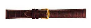 Falkenlund Deluxe Beco Watch Strap Louisiana Matt Reddish Brown Calf Leather 18mm Gold Plated Buckle 6193918G 