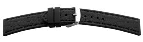Falkenlund Deluxe Beco Watch Strap Black Croc Look Silicone 20mm Stainless Steel Buckle 625004 