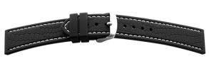 Falkenlund Deluxe Beco Watch Strap Black Croc Look Silicone 20mm Stainless Steel Buckle 625005 