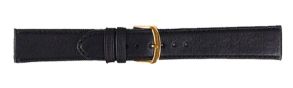 Falkenlund Deluxe Beco Watch Strap Eco Black Calf Leather 18mm Gold Plated Buckle 6293518G 