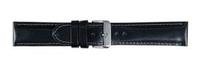 Falkenlund Deluxe Beco 20mm Watch Strap Chrono XL Black Silver Buckle 6303520S 