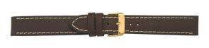 Falkenlund Deluxe Beco 24mm Watch Strap Chrono XL Brown Gold Buckle 6303624G 