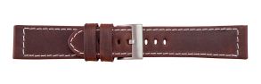 Falkenlund Deluxe Beco Watch Strap Vintage Dark Brown Calf Leather 22mm Stainless Steel Buckle 652222S 