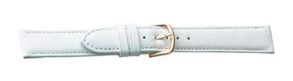 Falkenlund Deluxe Beco Watch Strap Polo White Calf Leather 14mm Gold Plated Buckle 6641014G 
