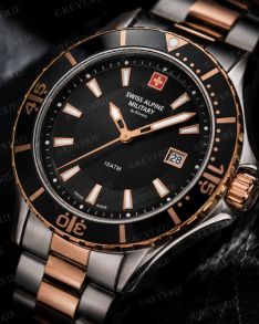 Swiss Alpine Military tofarget klokke med safirglass 44mm 
