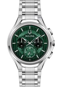 Bulova CURV chronograph herreur med grønn urskive og høy-presisjons urverk | 96A297