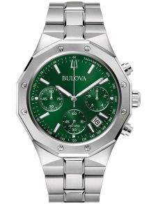 Sportslig herreur fra Bulova med kronograf og grønn urskive i rustfritt stål - Classic Collection | 96B409