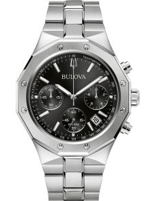 Sportslig herreur fra Bulova med kronograf og svart urskive i rustfritt stål - Classic Collection | 96B410