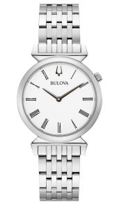 Bulova Regatta dameklokke med romerske tall og slank stålkasse | 96L275