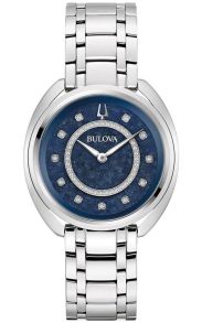 Bulova Duality dameklokke med blå Denchu urskive og ekte diamanter | 96X160
