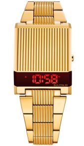 Bulova Computron Archive Series digitalt LED-ur i retro 70-tallsdesign med gyllen finish | 97C110