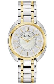 Eksklusivt dameklokke fra Bulova med diamanter, perlemorskive og utskiftbare remmer | 98X134