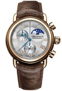 Aerowatch 1942 Moon Phase Chronograph Quartz A 78100 RO04 