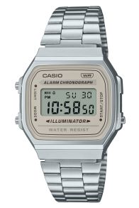Casio Vintage digital stålklokke med klassisk design og lang batterilevetid | A168WA-8AYES