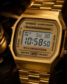 Casio gullfarget retro digitalur unisex 36mm 