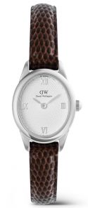 Daniel Wellington Ophelia Mini Dark Brown Lizard White Guilloché Silver DW00100888 