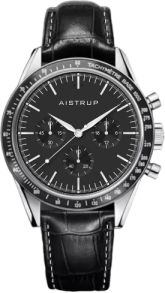 Aistrup AIW8704 Classic Sapphire Chronograph herreur med svart urskive og lærrem | AIW8704