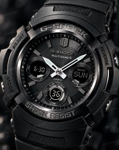 Svart Casio G-Shock dykkerklokke med solenergi, radiostyring og 200m vanntetthet i 46mm 