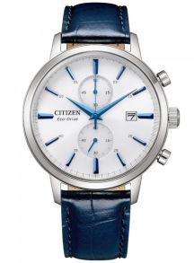 Citizen Eco-Drive kronograf i stål med B642 urverk og hvit urskive | CA7069-16A