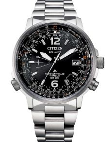 Citizen Promaster Sky radio-styrt herreur i Super Titanium | Pilotklokke med verdenstid | CB0230-81E