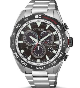Citizen Promaster Land kronograf med radiostyring | Eco-drive verdenstidsur med perpetual kalender og tachymeter | CB5036-87X