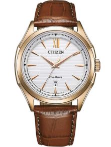 Citizen Eco-Drive herreur i rosé farget stål | Klassisk design med krokodillereim | AW1753-10A