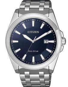 Citizen klassisk herreur med Eco-Drive og blå urskive i rustfritt stål | BM7108-81L