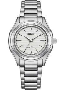 Citizen Eco-Drive dameklokke i stål med J730 urverk og striper | FE2110-81A