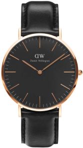 Daniel Wellington Classic Black Sheffield - Herreklokke i rosegull med sort urskive