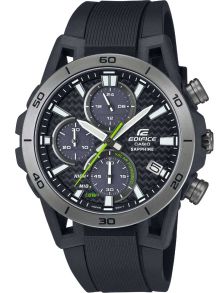 Solcelledrevet Edifice kronograf med karbonfiber og antirefleks safirglass | EFS-S640PB-1AVUEF