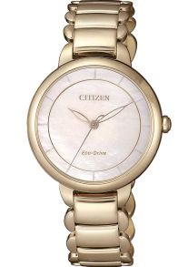 Citizen Eco-drive dameklokke med perlemor urskive | Roseguldbelagt eleganse med seks måneders gangreserve | EM0673-83D 