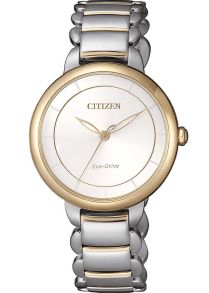 Citizen elegant dameklokke med Eco-Drive og to-farget lenke | EM0674-81A