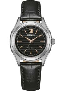 Citizen Eco-Drive dameklokke i stål med J730 urverk og romertall | FE2110-14E