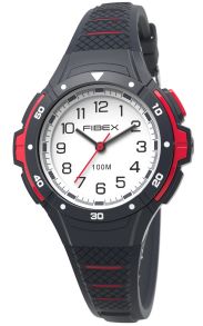 Sportsklokke svart-rød med nattlys | FIBEXAAC03