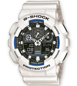 G-Shock profesjonell analog-digital klokke i hvitt design | GA-100B-7AER